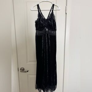 Torrid Black Velvet Lace Slip Dress Size 2